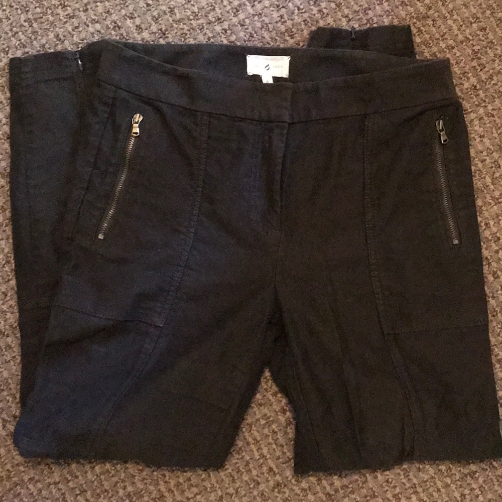 Dark green skinny suede pants